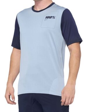 Koszulka męska 100% RIDECAMP Jersey krótki rękaw light slate navy