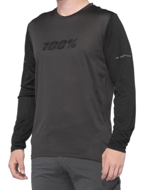 Koszulka męska 100% RIDECAMP Long Sleeve Jersey długi rękaw black charcoal